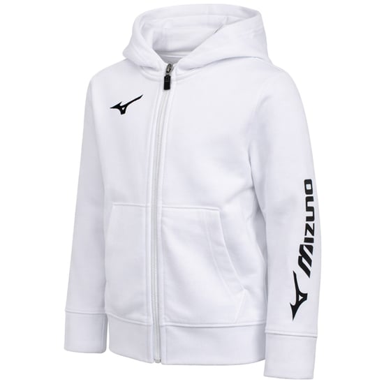 Mizuno Terry FZ Kinder Weiß Trainingsjacke - Image 2