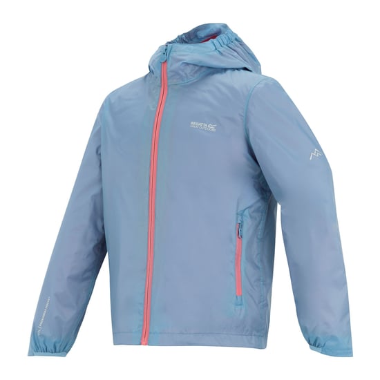 Regatta - "Lever" Shelljacke für Kinder, Wasserfest (gewaschenes Denim/Pfirsichfarben) - Image 3