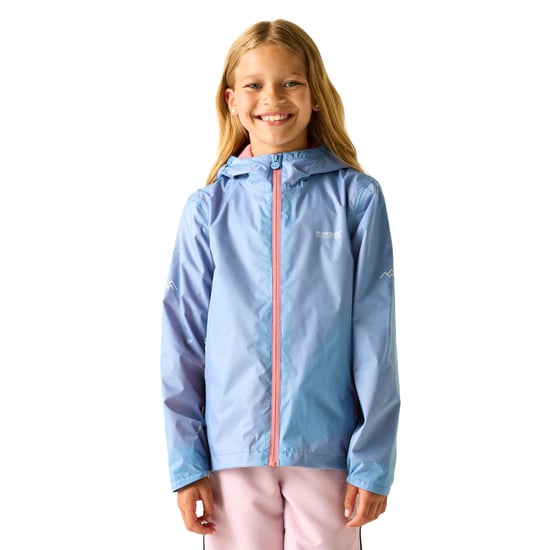 Regatta - "Lever" Shelljacke für Kinder, Wasserfest (gewaschenes Denim/Pfirsichfarben) - Image 4