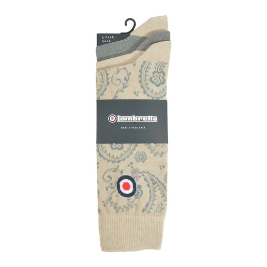 Lambretta - "Paisley" Socken für Herren (3er-Pack) (Eisen/Steinfarben) - Image 3