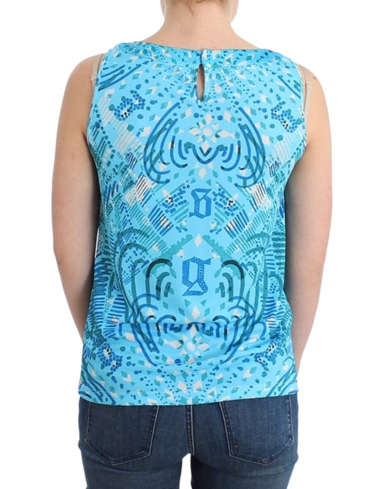 John Galliano Blau bedrucktes Tanktop - Image 3