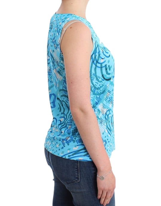 John Galliano Blau bedrucktes Tanktop - Image 4