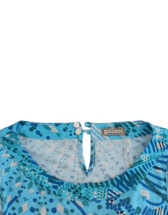 John Galliano Blau bedrucktes Tanktop - Image 6