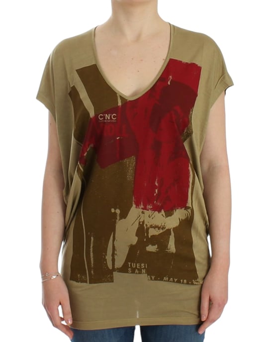 Costume National Grünes Druck T-Shirt mit kurzen Ärmeln - Image 1