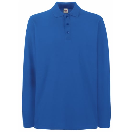 Fruit Of The Loom Premium Herren Polo-Shirt, Langarm (Königsblau) - Image 1