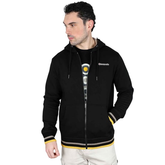 Lambretta - Hoodie mit durchgehendem Reißverschluss für Herren (Schwarz/Nussbraun/Gold) - Image 6