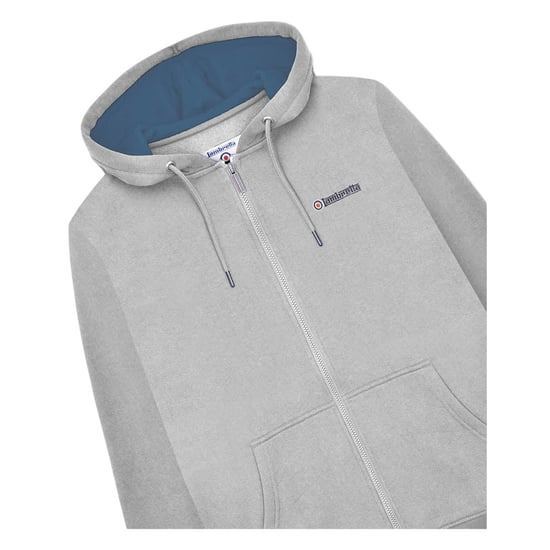 Lambretta - Hoodie mit durchgehendem Reißverschluss für Herren (Grau/Dunkelblau/Rot) - Image 3