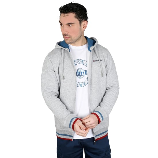 Lambretta - Hoodie mit durchgehendem Reißverschluss für Herren (Grau/Dunkelblau/Rot) - Image 6