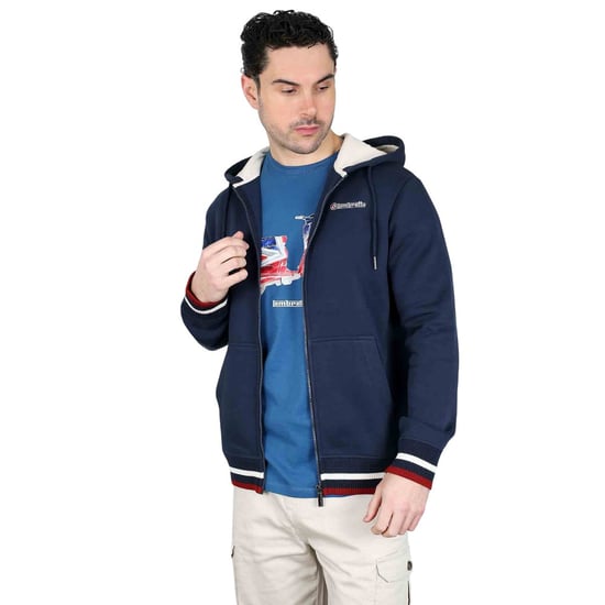 Lambretta - Hoodie mit durchgehendem Reißverschluss für Herren (Marine/Jetstream Blau/Rot) - Image 6