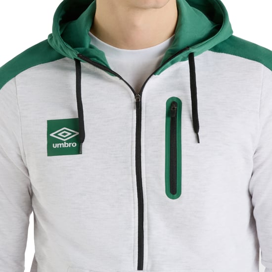 Umbro - "Terrace" Kapuzenpullover mit halbem Reißverschluss für Herren (Tanne/Eisblau Marl) - Image 4