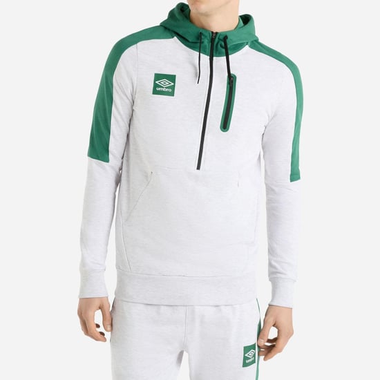 Umbro - "Terrace" Kapuzenpullover mit halbem Reißverschluss für Herren (Tanne/Eisblau Marl) - Image 5