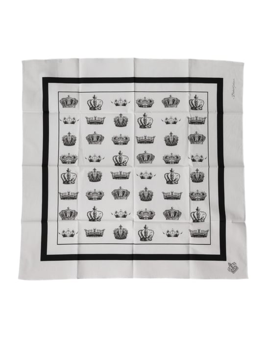 Dolce & Gabbana Weißer Krone Baumwoll-Tuch Schal - Image 2