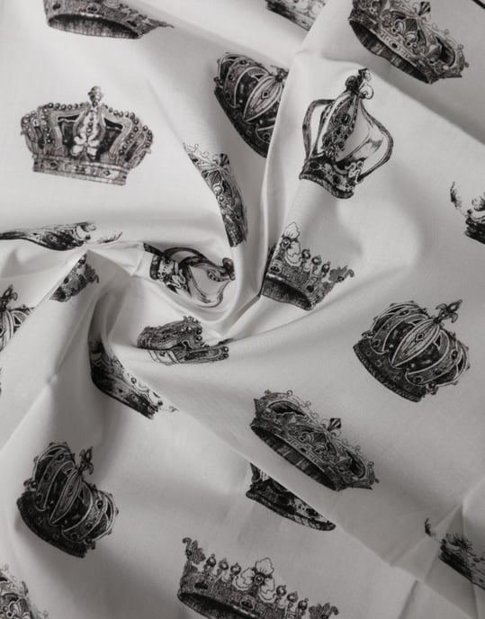 Dolce & Gabbana Weißer Krone Baumwoll-Tuch Schal - Image 3