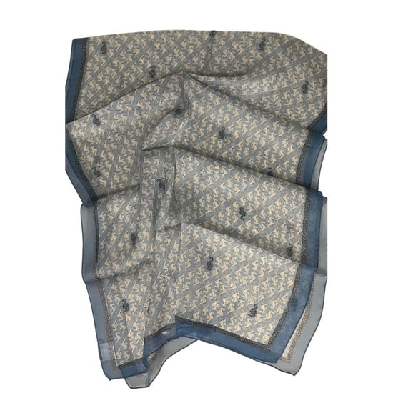 Borbonese Blaue Seidenschal für Damen - Image 3