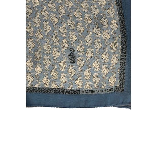 Borbonese Blaue Seidenschal für Damen - Image 5