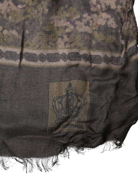 Dolce & Gabbana Brauner Camouflage Modal Herren-Schal - Image 3