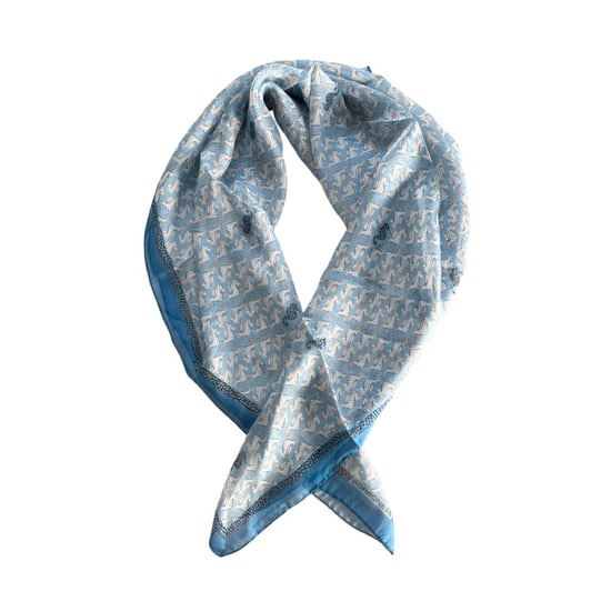Borbonese Blaue Seidenschal für Damen - Image 2