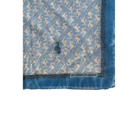 Borbonese Blaue Seidenschal für Damen - Image 4