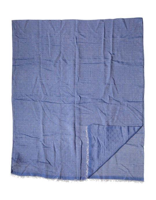 Dolce & Gabbana Blaue Spitzenstola Baumwolle Nackenwickel Schal Tuch - Image 3