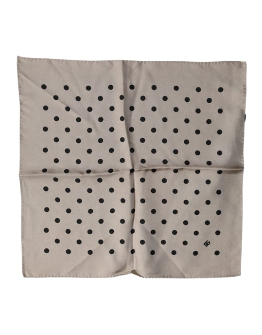 Dolce & Gabbana Braune Polka-Dot Quadratische Taschentuch-Schal - Image 1
