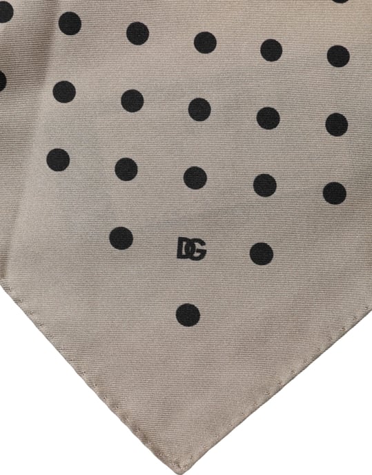 Dolce & Gabbana Braune Polka-Dot Quadratische Taschentuch-Schal - Image 4