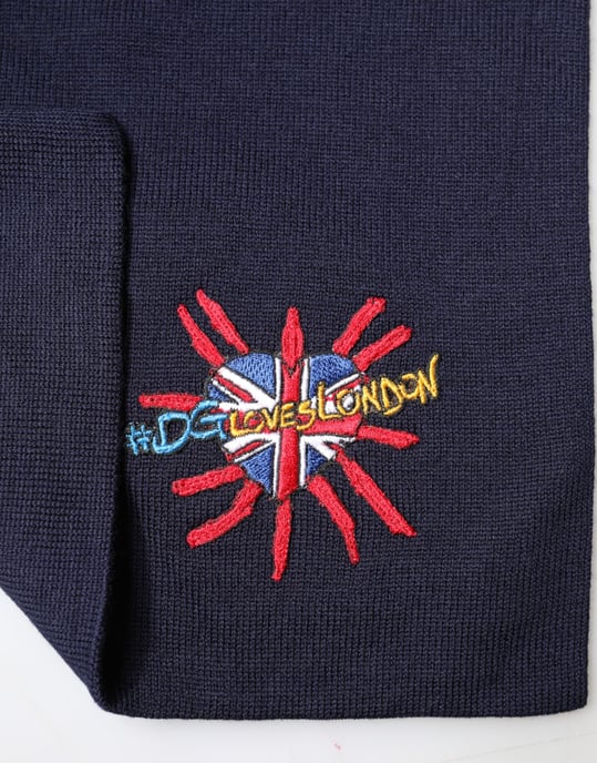 Dolce & Gabbana Blau Woll-DG Liebt London Halstuch Schal - Image 3