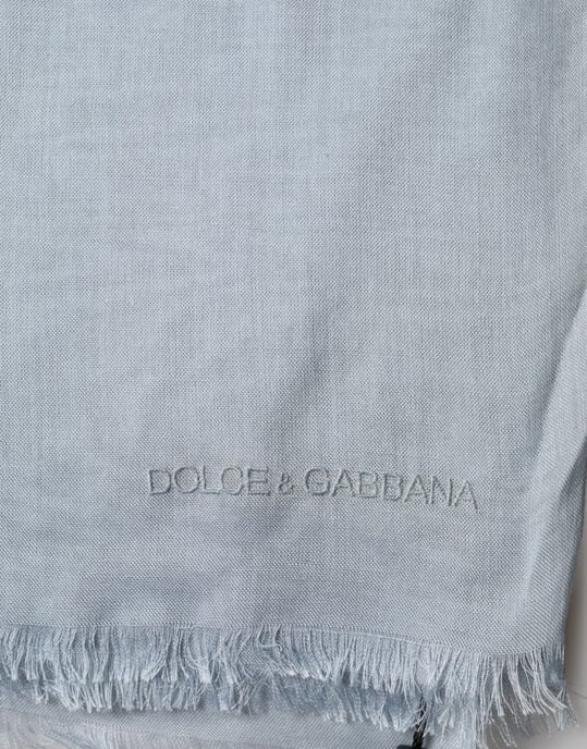 Dolce & Gabbana Light Blue Cashmere Strickschal - Image 4