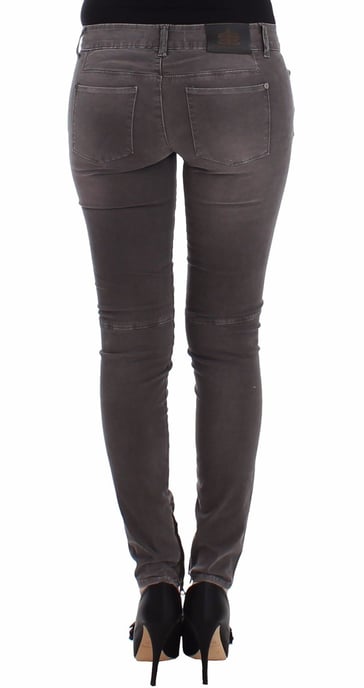 Ermanno Scervino Graue Slim Jeans Denim-Hosen Schmale Beine Stretch - Image 3