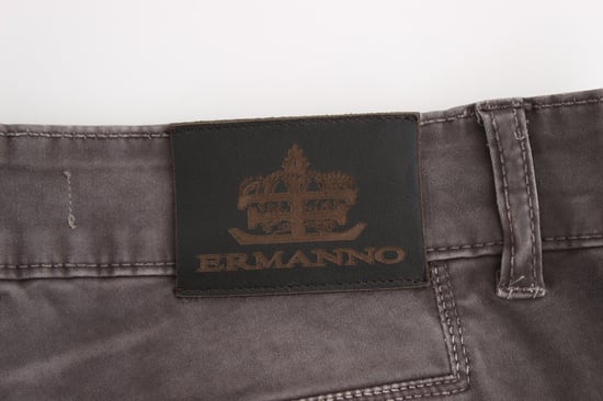 Ermanno Scervino Graue Slim Jeans Denim-Hosen Schmale Beine Stretch - Image 6