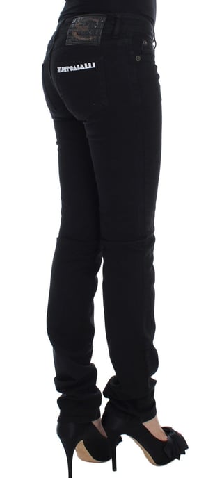 Cavalli Schwarze Baumwoll-Stretch Slim Skinny Fit Jeans - Image 4