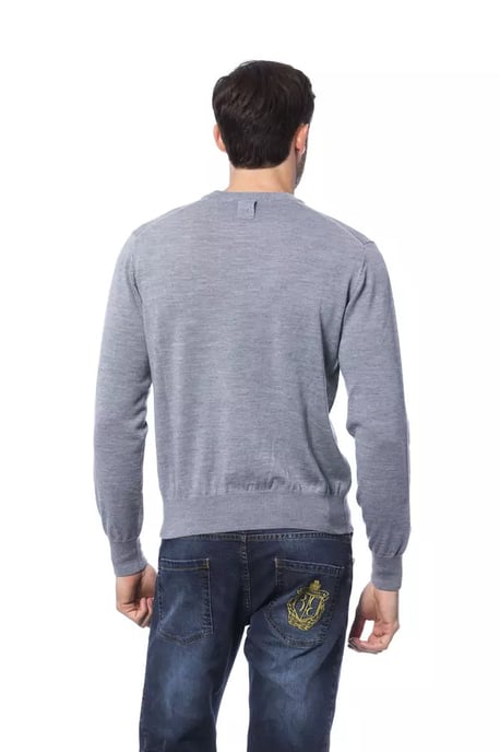 Billionaire Italian Couture Grauer Merinowollpullover für Herren - Image 3