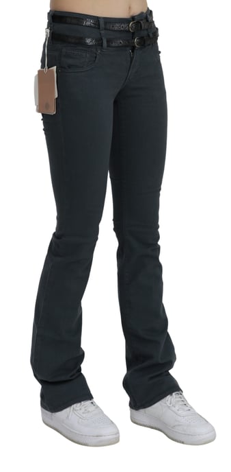 John Galliano Graue Mittelhohe Schlanke Ausgestellte Denim-Hose Jeans - Image 2