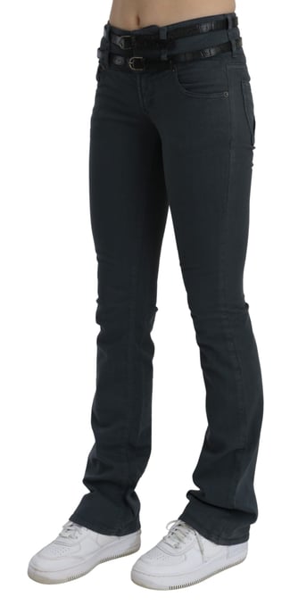 John Galliano Graue Mittelhohe Schlanke Ausgestellte Denim-Hose Jeans - Image 3