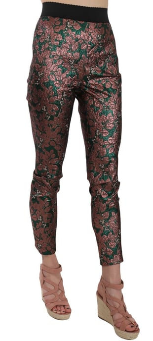Dolce & Gabbana Mehrfarbige Iridescent Brokat Jacquard Hose Culotte - Image 2
