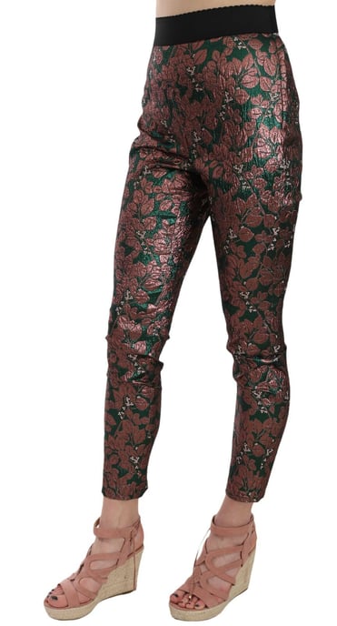 Dolce & Gabbana Mehrfarbige Iridescent Brokat Jacquard Hose Culotte - Image 3