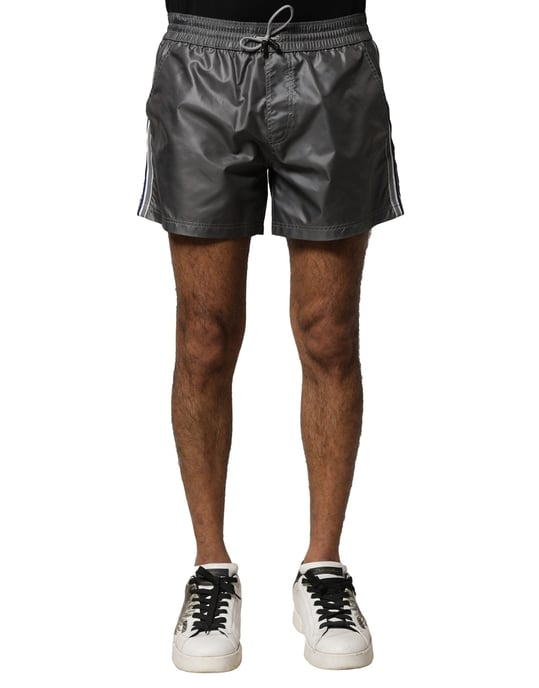 Dolce & Gabbana Graue Polyester Mittelbund Freizeit Bermuda-Shorts - Image 1