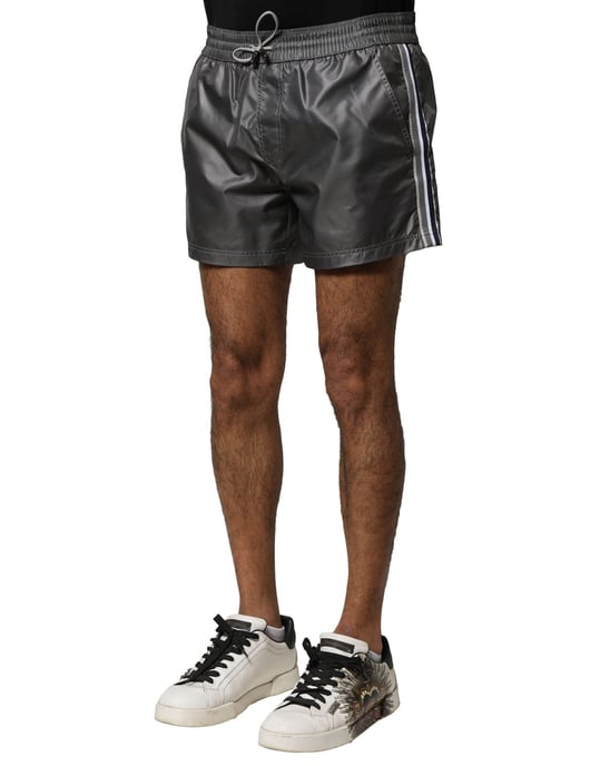 Dolce & Gabbana Graue Polyester Mittelbund Freizeit Bermuda-Shorts - Image 3