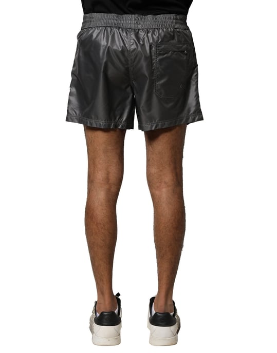 Dolce & Gabbana Graue Polyester Mittelbund Freizeit Bermuda-Shorts - Image 4