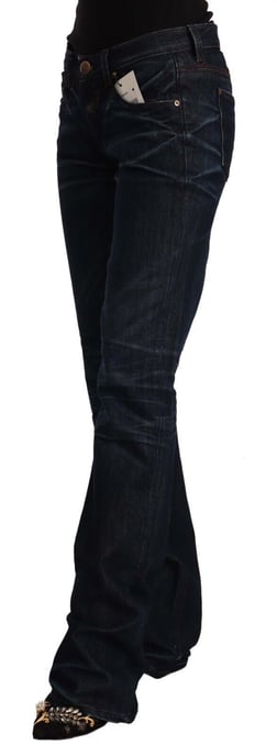 Ermanno Scervino Dunkelblaue Mittelhochbund Baumwoll-Denim Gerade Jeans - Image 2