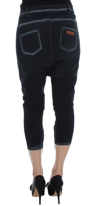 Cavalli Blue Baumwoll Stretch Baggy Relax Jeans - Image 3