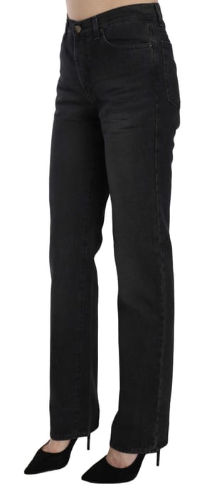 Just Cavalli Schwarz Gesehene Hohe Taille Gerade Denim-Hose Jeans - Image 2