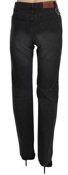 Just Cavalli Schwarz Gesehene Hohe Taille Gerade Denim-Hose Jeans - Image 3