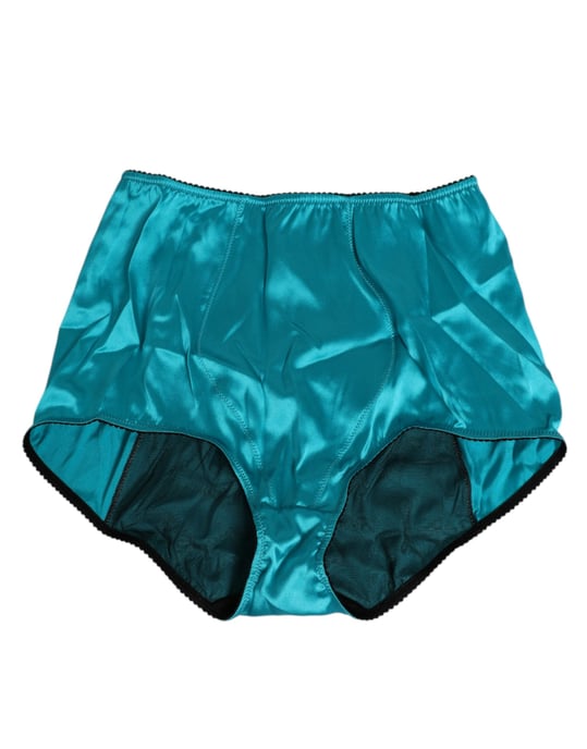 Dolce & Gabbana Aqua Green Satin Hohe Taillenslip Unterwäsche - Image 2