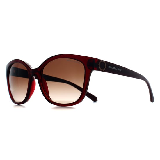 Armani Exchange AX4127S 824113 glänzend transparent rot braun Verlauf Sonnenbrille - Image 2
