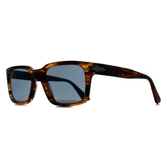 Persol PO3272S 123556 gestreifte schwarz & braun hellblaue Sonnenbrille - Image 2