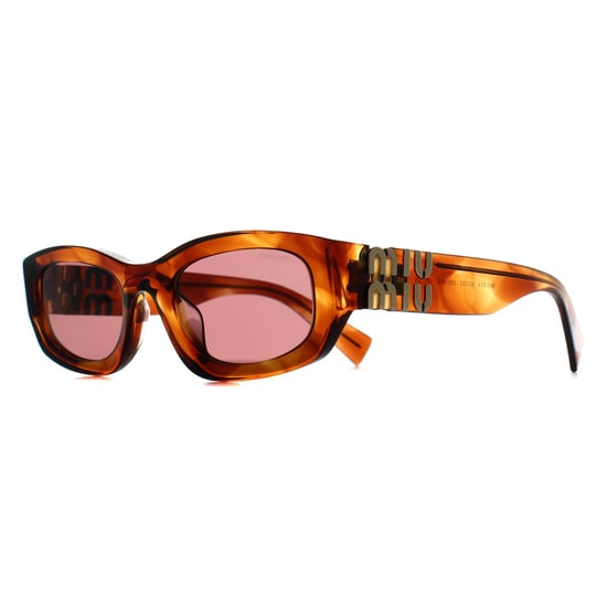 Miu Miu MUB04S 26E80B gestreifte tabakfarbene dunkelviolette Sonnenbrille - Image 2