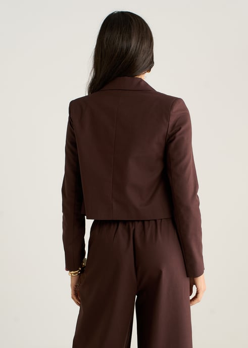 Braune Leinenjacke mit doppelter Knopfleiste - Image 4