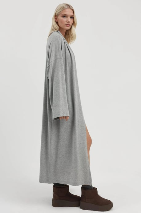 Lässiger Langarm-Cardigan mit offenem Vorderteil und Schalkragen - Image 4