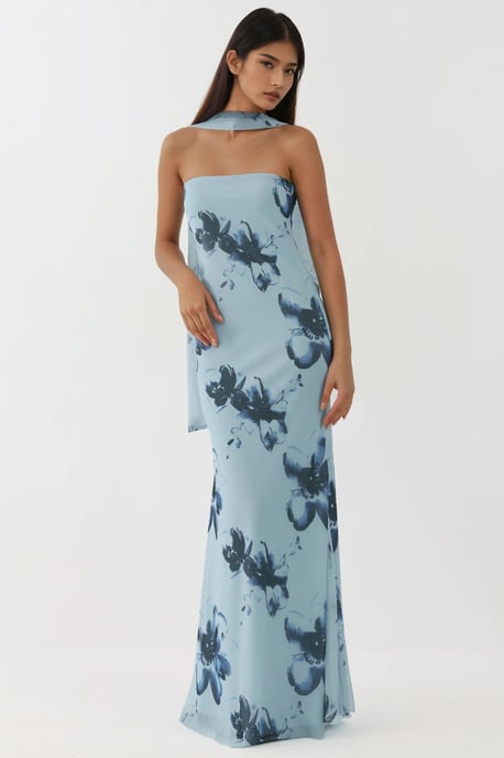 Trägerloses blühendes Bodycon-Maxikleid - Image 4