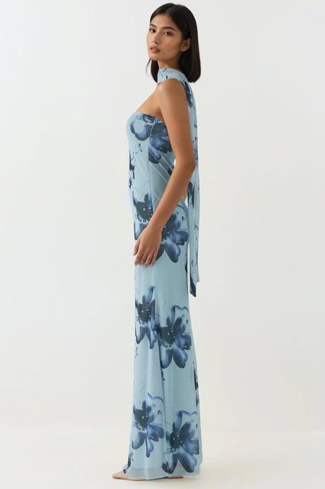 Trägerloses blühendes Bodycon-Maxikleid - Image 5